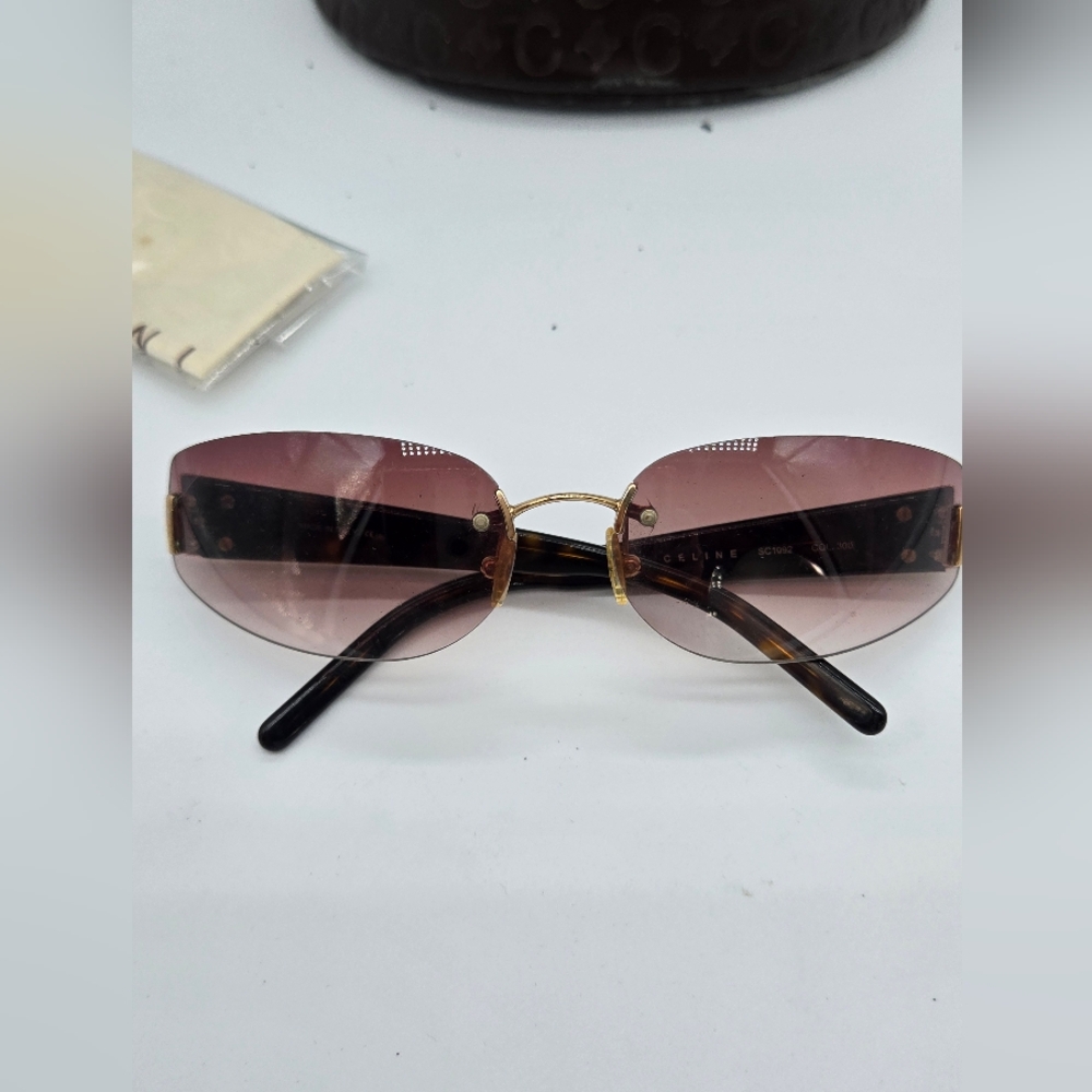 SCE1 - CELINE Sunglasses SC1092 Lens: Brown Frame: Tortoise Brown - Picture 8 of 11